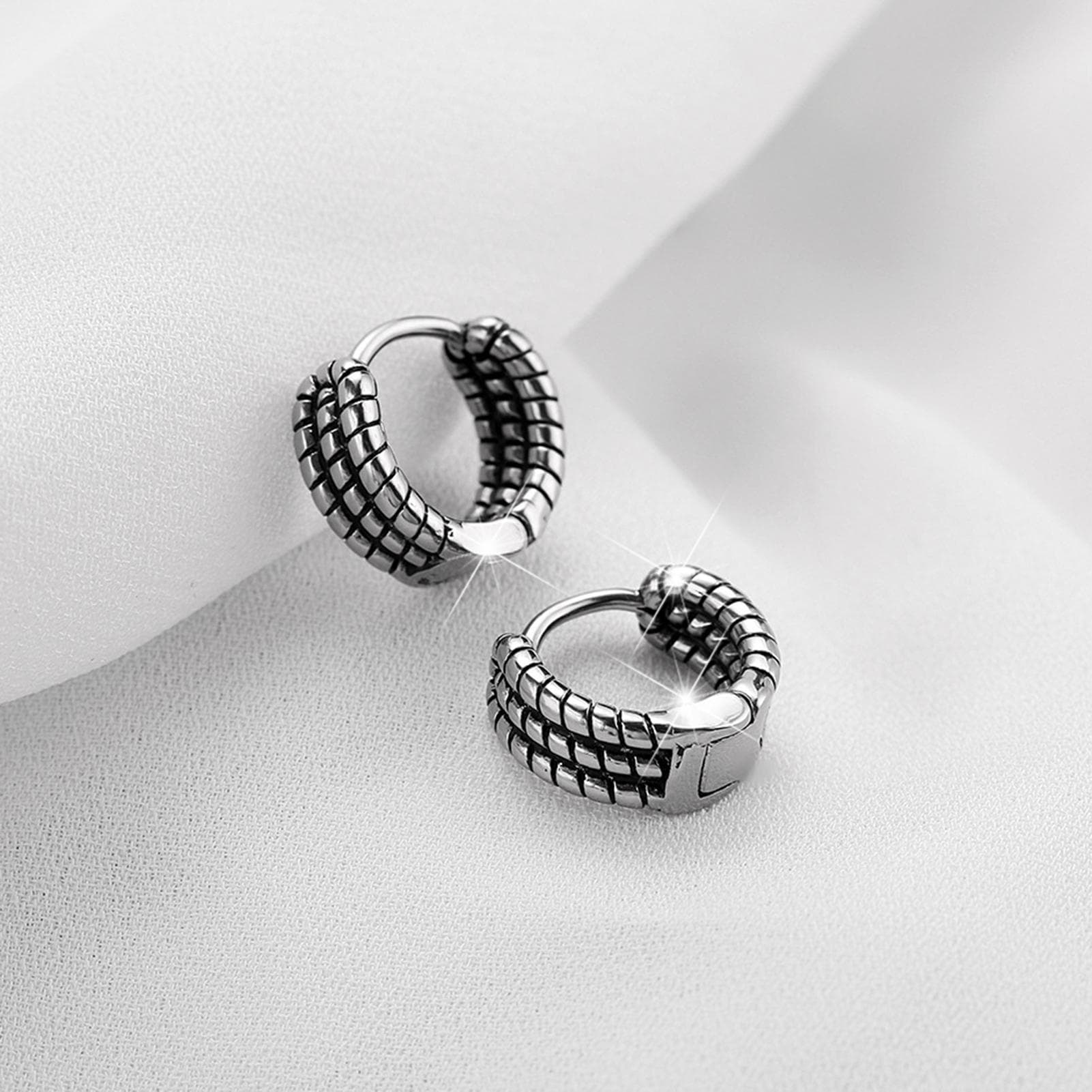 Fashion Men Stylish All-Match Wear-resistant Stainless Steel Earring Jewelry Accessory