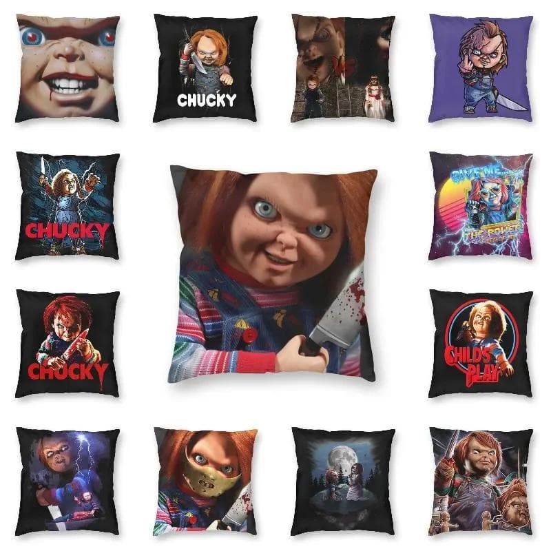 Κούκλα Chucky Παιχνίδι του Σατανά Σειρά TV Κάλυμμα Μαξιλαριού Τρόμου Εκτύπωση Δύο