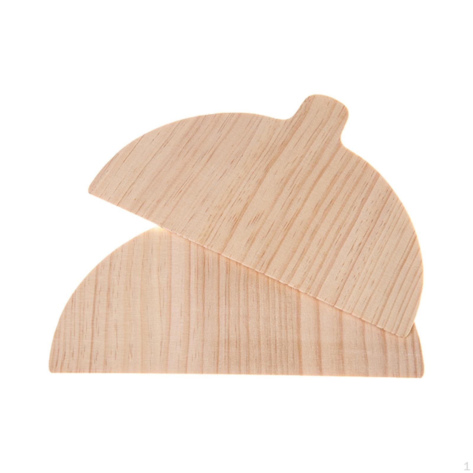 2x Pizza Peel Wooden Half Round Solid Wood Board Baking Accessories for Pasta