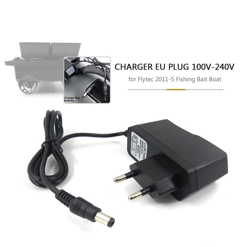 Charger UK Plug 100V-240V for Flytec 2011-5 1.5kg Loading Remote Control Fishing Bait Boat black