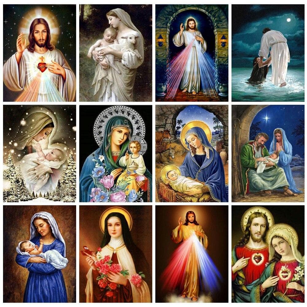 Diamond Painting Religion Cross Stitch Diamond Ebroidery Mosaic Jesus Full Drill Διακόσμηση για το σπίτι Χειροποίητο