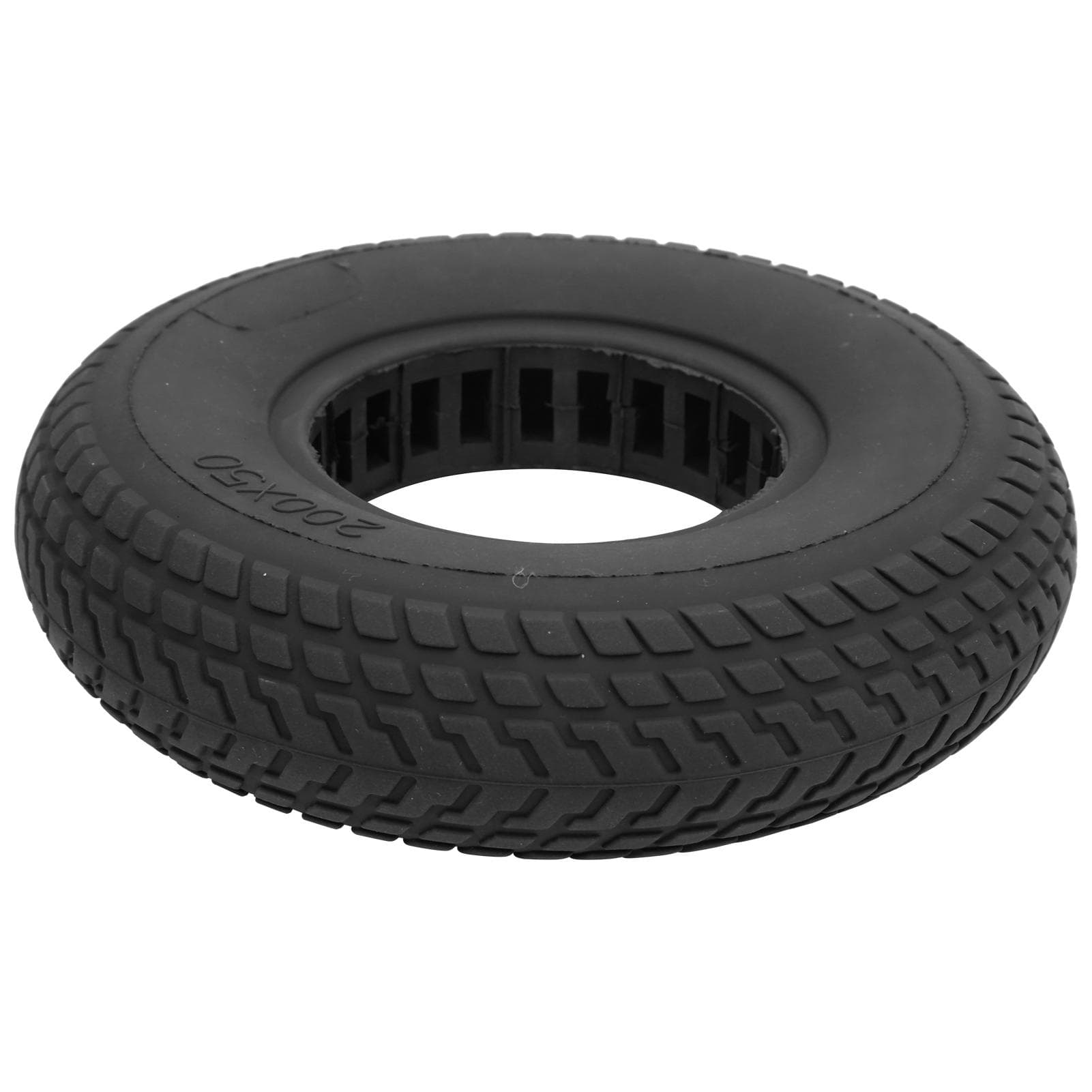 200x50mm ExplosionProof Solid Tyre Rubber Tire Hollow Out Damping for Electric Scooter black