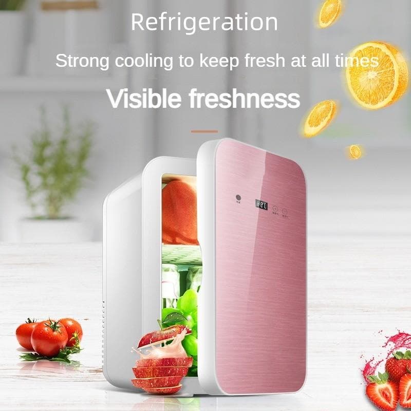 8L Intelligent Touch Screen Refrigeration Equipment Digital Display Car Fridge Large Capacity Energy-saving & Silent Mini Refrigerator gold