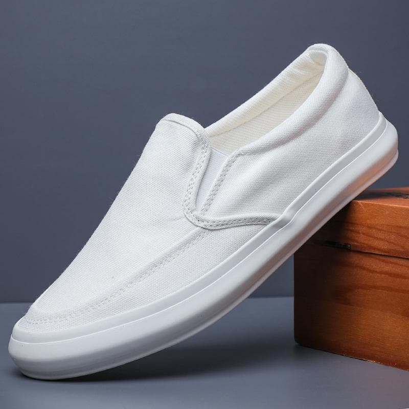 Men's Canvas Shoes Spring Autumn Leisure Anti-slip Working Lightweight Breathable Slip On White Shoes Men's sneakers cm green