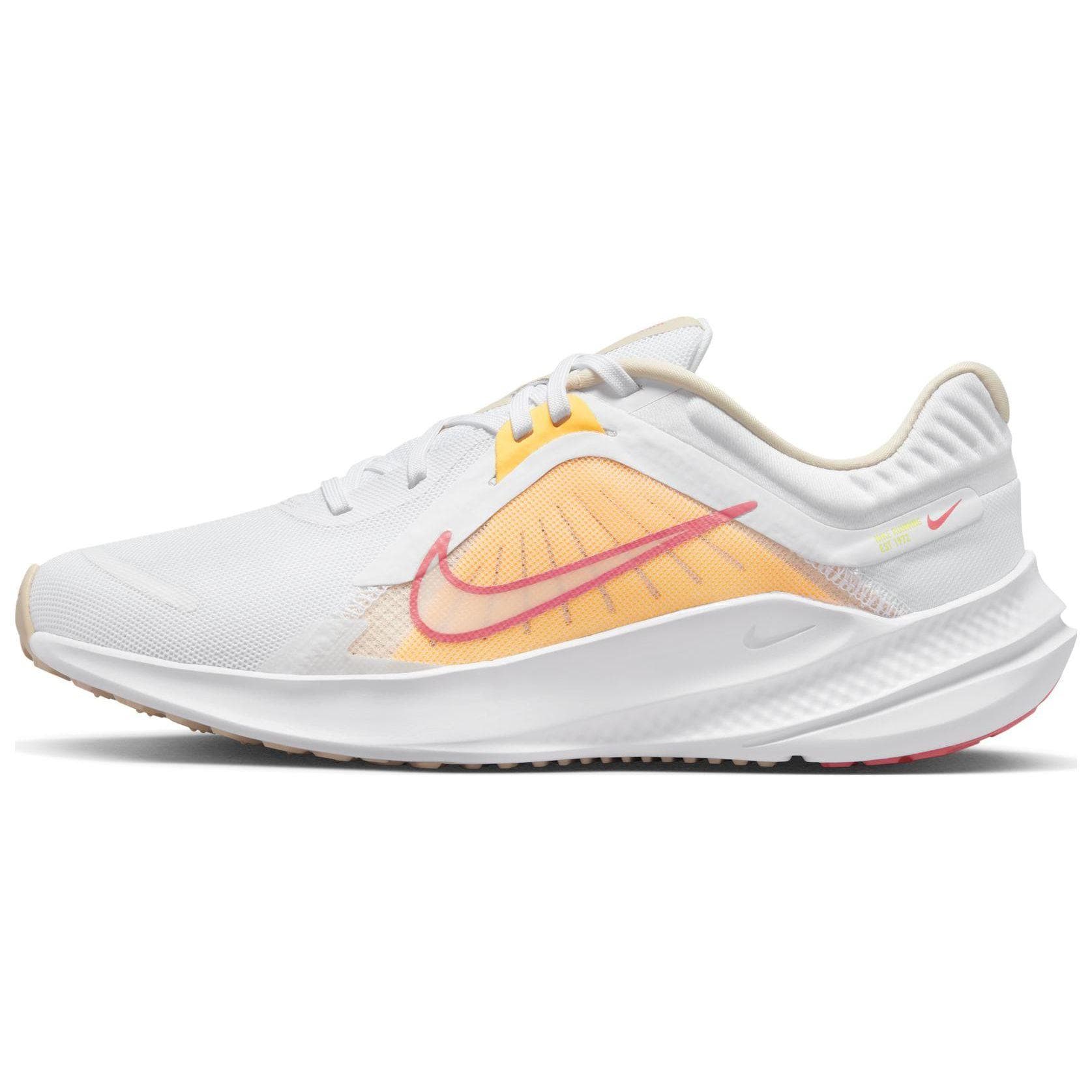 Nike Quest 5 Mesh Lace-Up Breathable Shock Absorbing Non-Slip Low-Top Running Shoes Women sneaker White DD9291-102 cm