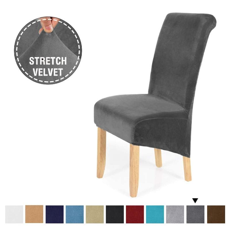 Stretch Velvet Dining Chair Covers Removable Washable Large Soft Dining Chair Slipcovers light blue