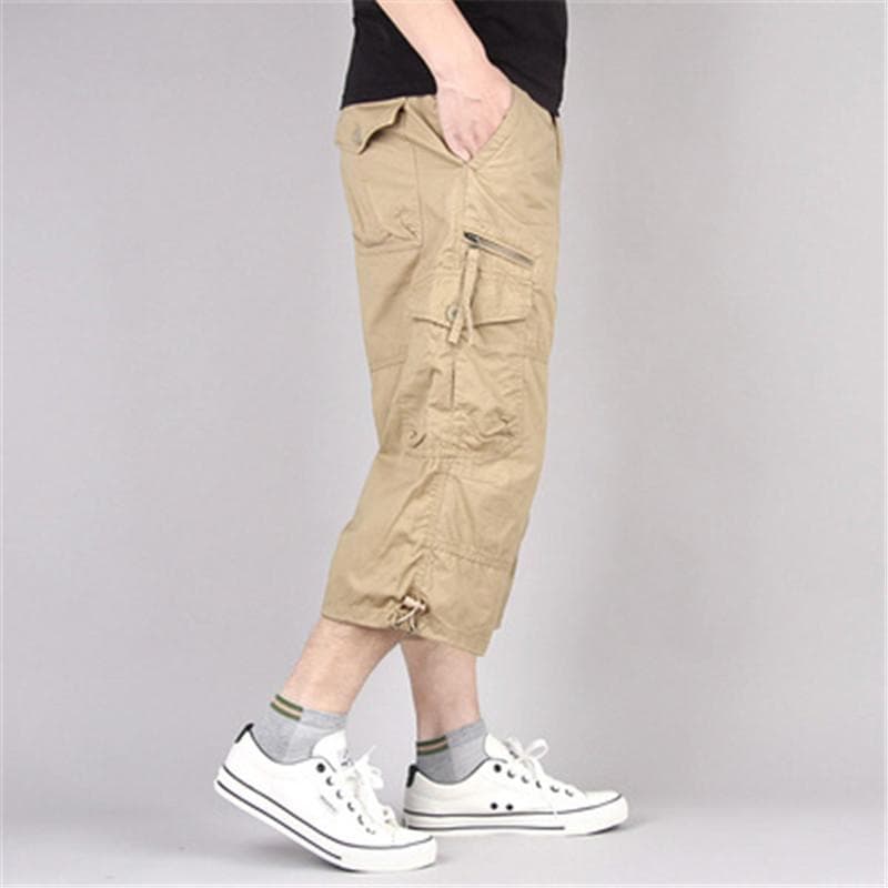 Cargo Shorts Men Summer Casual Multi-pocket Shorts Masculino Men Overall Military Solid Short Trousers cm army green