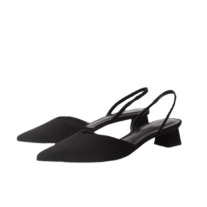 fashion Fashion Square Heel Sandals for Women Summer Med Heel Ladies Shoes Shallow Rubber Pu Women's Sandals cm light green