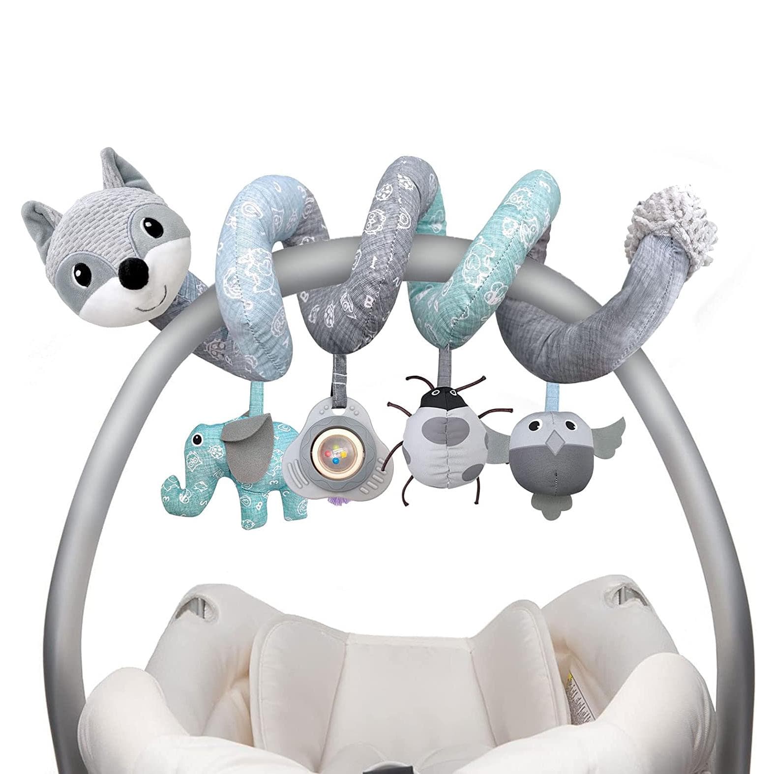 Car Seat Toys Newborn Toys, 0-3 Months Infant Toys, Spiral Activity Plush Toys for Carseat Stroller Crib for 0 3 6 9 12 Babies Boys Girls Infants pink