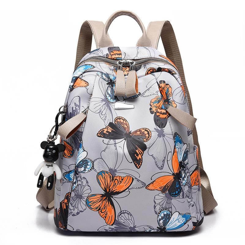 Anti-thief Feather Butterfly Print Backpack Female Oxford Cloth Waterproof Travel Casual Schoolbag Brand Ladies Large Capacity Backpack for Teenagers