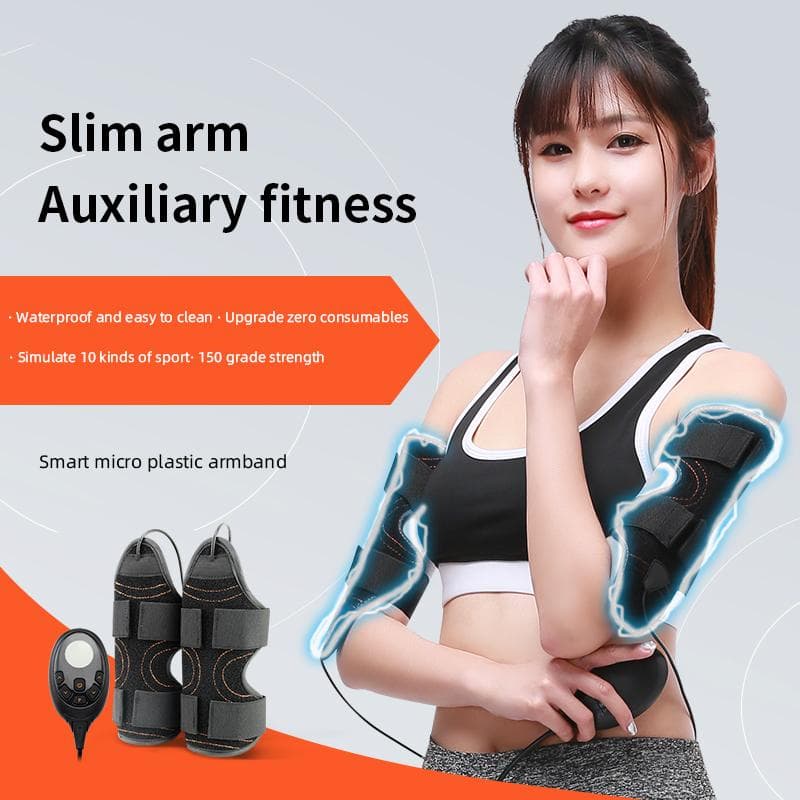 Electric Muscle Stimulation Trainer ABS Slimming Belt, Gym Exercise Weight Loss Shaper Arm Leg Abdomen Waist Vibration Massager black