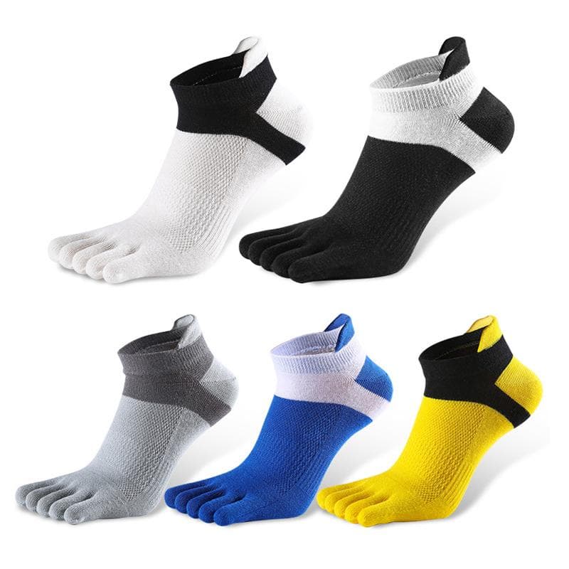 5 Pairs Summer Men Socks Cotton Five-finger Socks Breathable High Quality Sport Male Socks 38-45 yellow