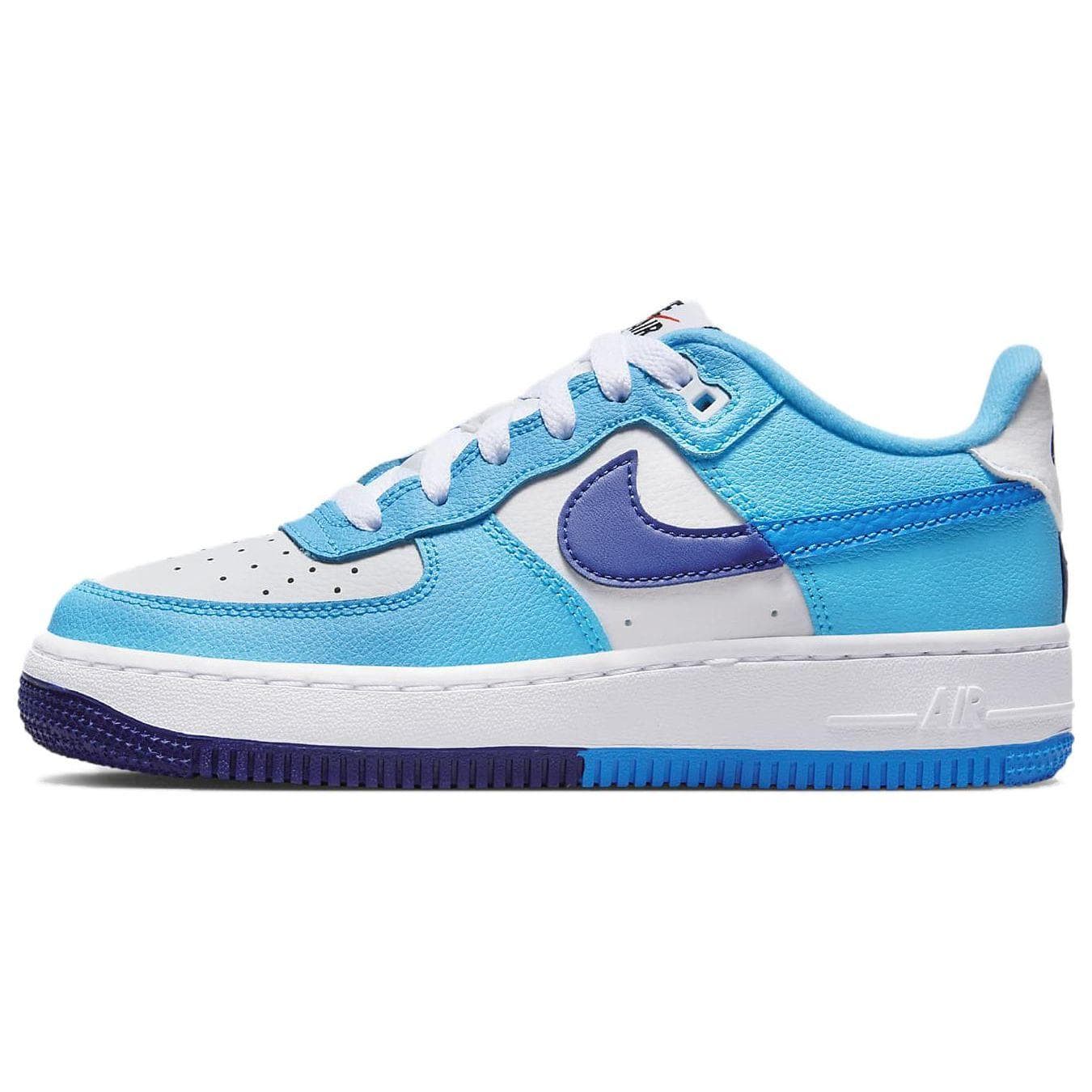 Nike Air Force 1 LV8 2 GS Split - Light Photo Blue Kids Sneakers White Deep-Royal-Blue Baltic-Blue DZ2660-100 cm