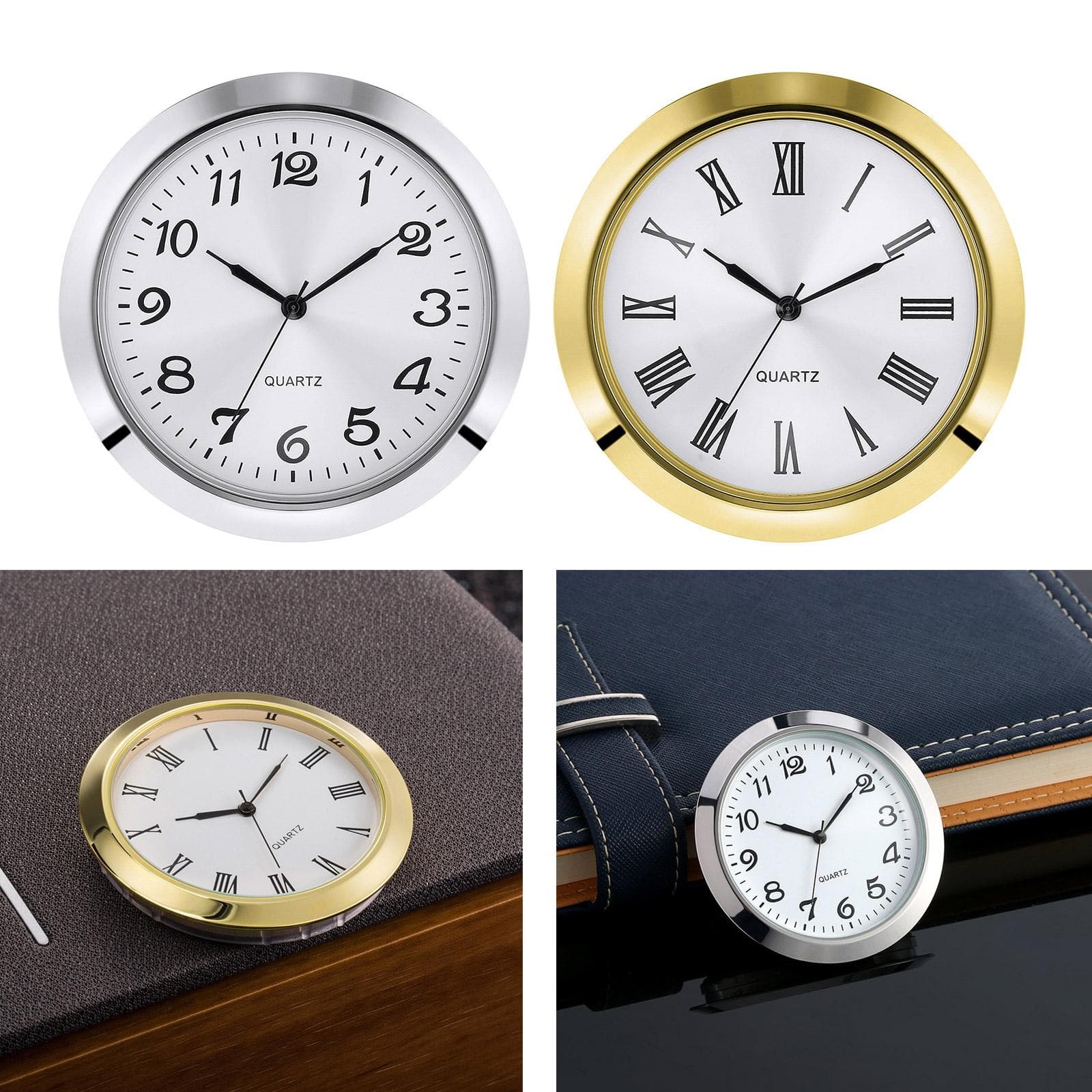 55mm Metal Watch Head Roman/Arabic Numerals Designed Watch Dial Bulit-in PC21 Movement for Glass Crystal Craft Clock