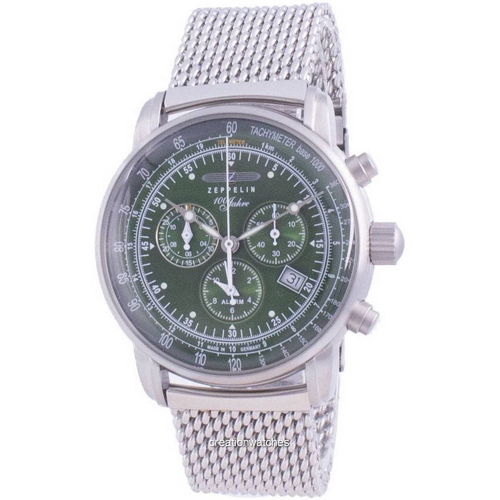 Zeppelin Jahre 100 Years Edition Chronograph Quartz 8680M-4 8680M4 Men's Watch green