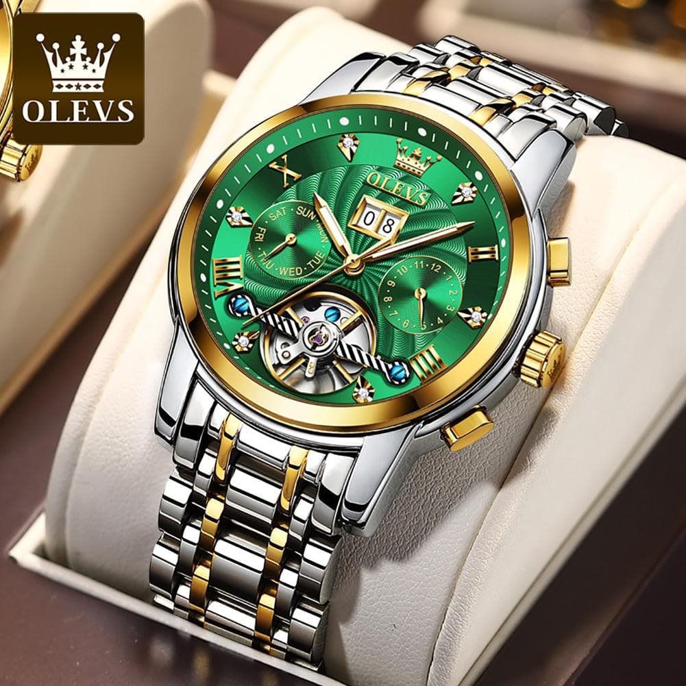 OLEVS New Tourbillon Automatic Waterproof Mechanical Watch Multifunction Men's Watch