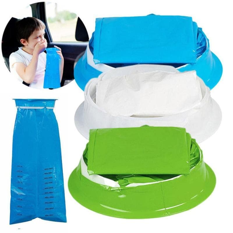 1000ML Disposable Vomit Bag Portable Disposable Travel Car Airplane Motion Sickness Nausea Pregnant Emergency Vomit Cleaning Bag blue