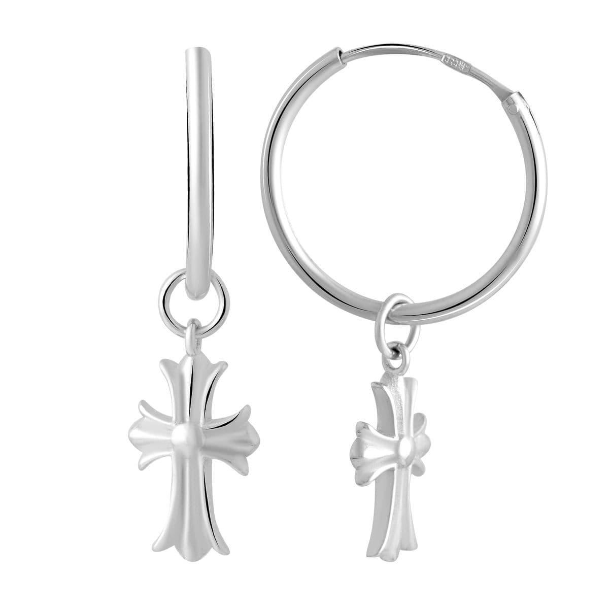 Silver earrings without stones (2052982)