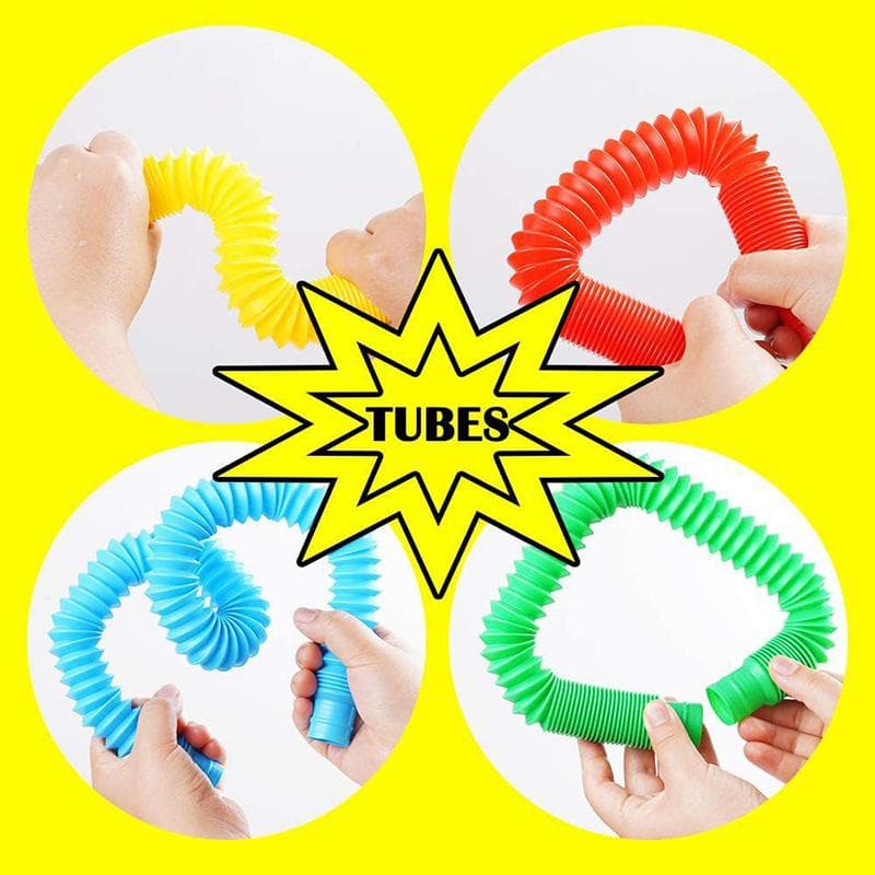 Creative Pop Tubes Plastic Bellows Anti Stress Fidget Stress Relieve Toys Kid Autism For Adult Chilren Sensory Toy Squeeze Toy rose red