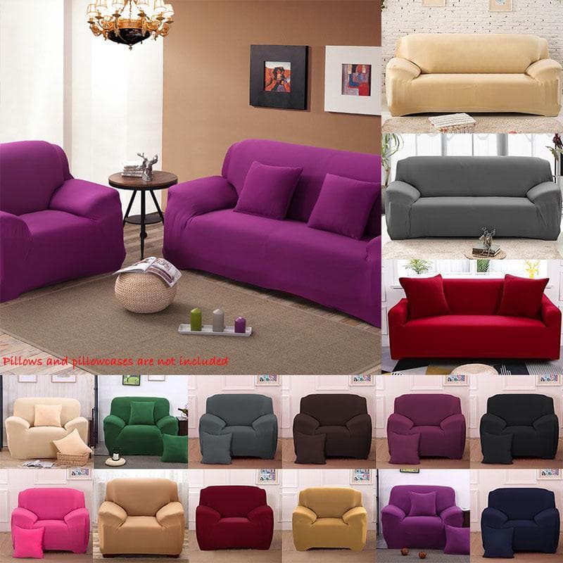 Soft Stretch Chair Sofa Covers Couch Cover Elastic Slipcover Protector grey