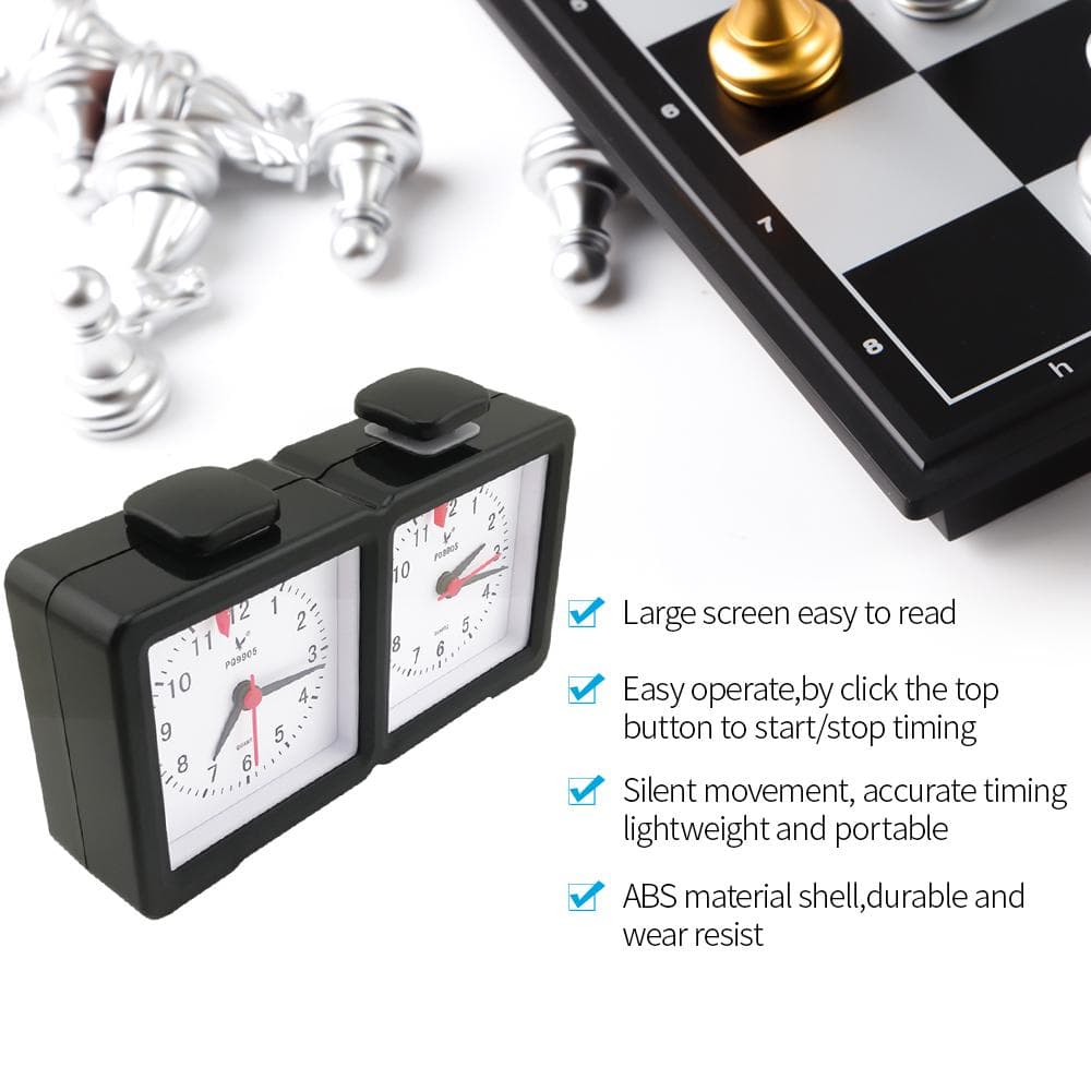 Chess Clock Quartz Electronic Analog Chess Clock Count I-GO Count Up Down Timer black