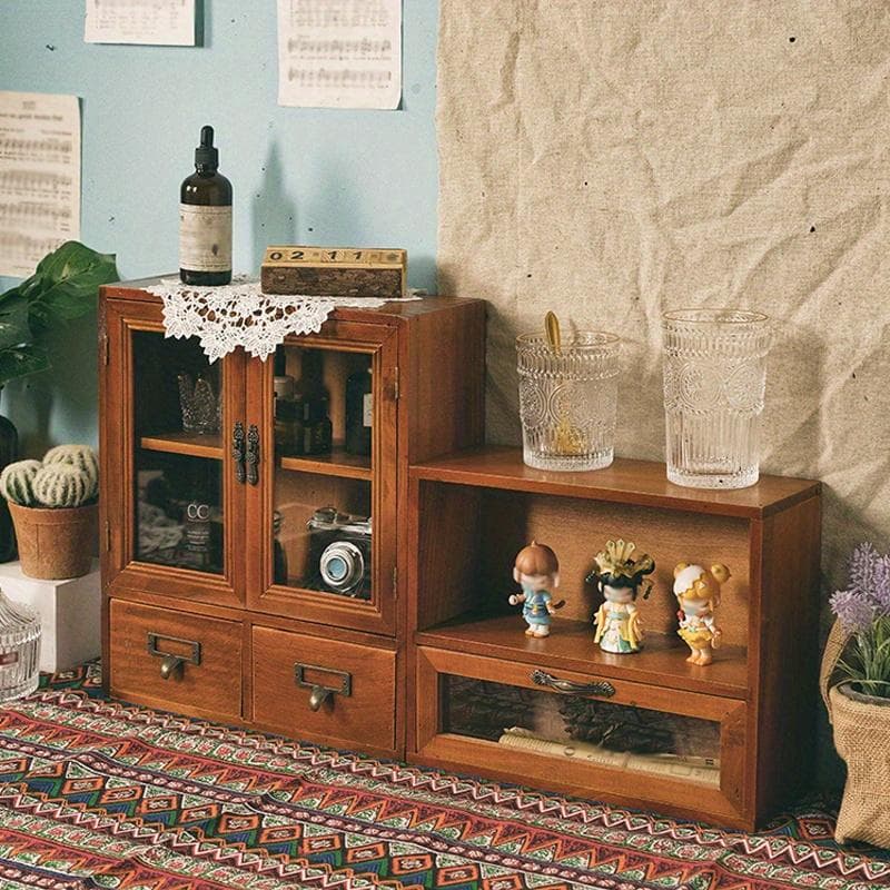 36*31*12cm/31*24*12cm1pc Nordic style solid wood retro wooden display cabinet,sundries&cosmetics&cup storage cabinet drawer