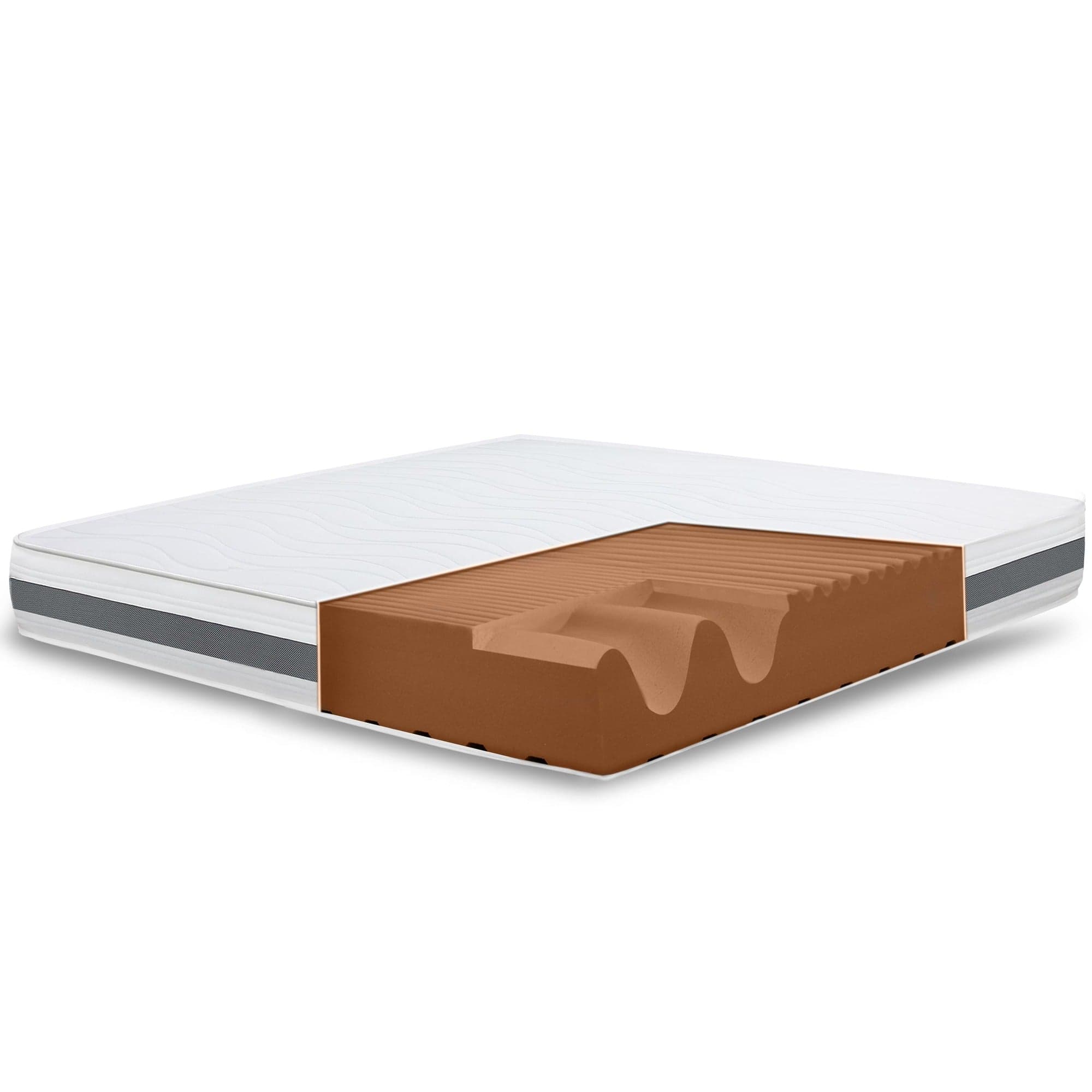 The White Stone Antibacterial Foam Mattress | Height 25 cm | Hypoallergenic 3D Air Cover white