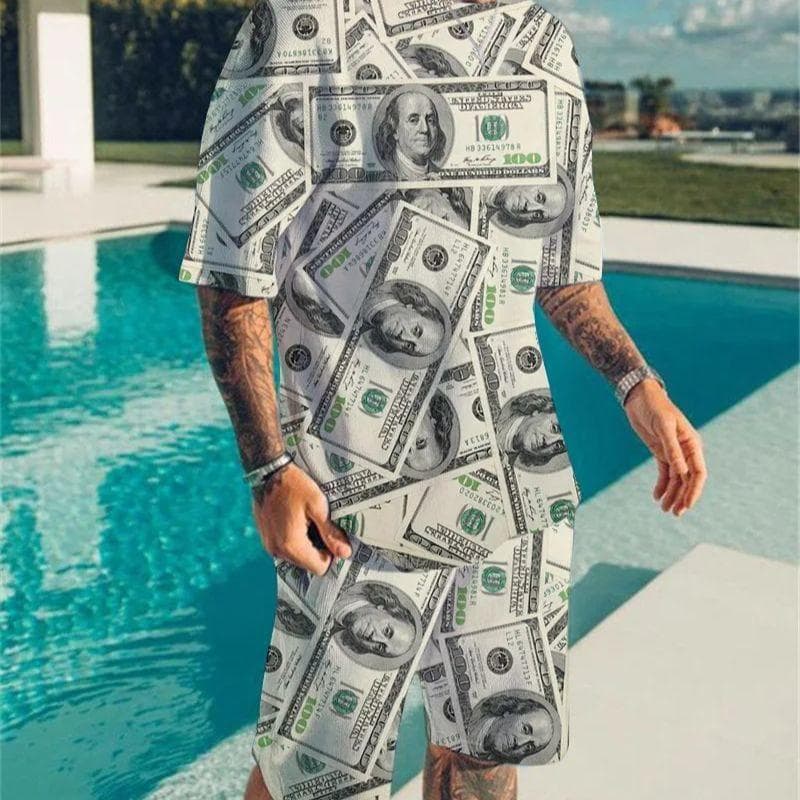 Men's Clothing Summer T Shirt Shorts Sets Male 3d Print Hip Hop Tracksuits Oversized Men's T-shirts Suits Fashion Sportswear Sets cm