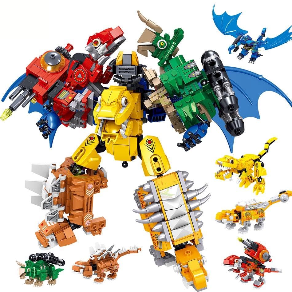 670pcs 6 In 1 Dinosaurs Movie Series Building Blocks small particles Compatible City World Drangon Mecha Model Bricks Set Toys for Children