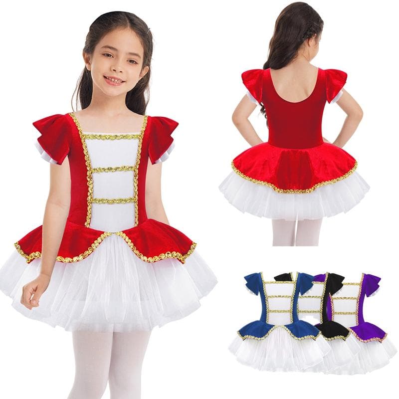 Kids Girls Circus Ringmaster Costume Short Sleeves Tutu Dress Halloween Birthday Party Cosplay Costume cm black