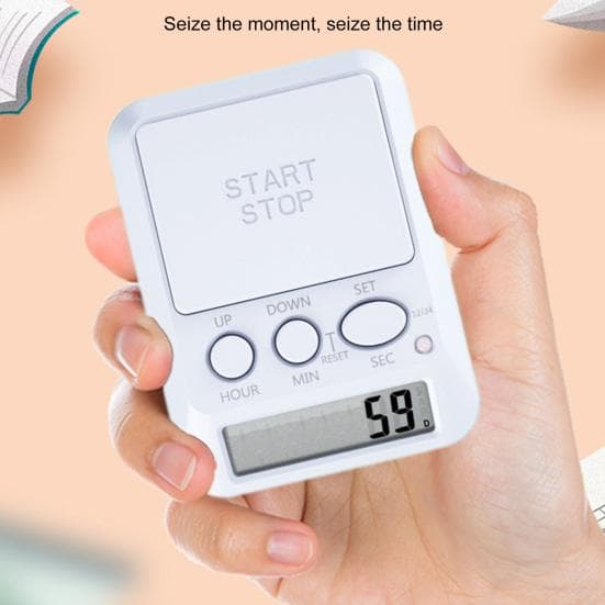 Learning Timer for Studying Countdown Date Timer Beep Light Timer Clock Multi-Function white