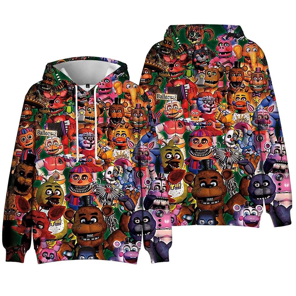 New Fashion Five Nights at Freddy's 3D Print Clothes Streetwear Men Hoodies Sweatshirt Fashion Hooded Long Sleeve Pullover Tops cm