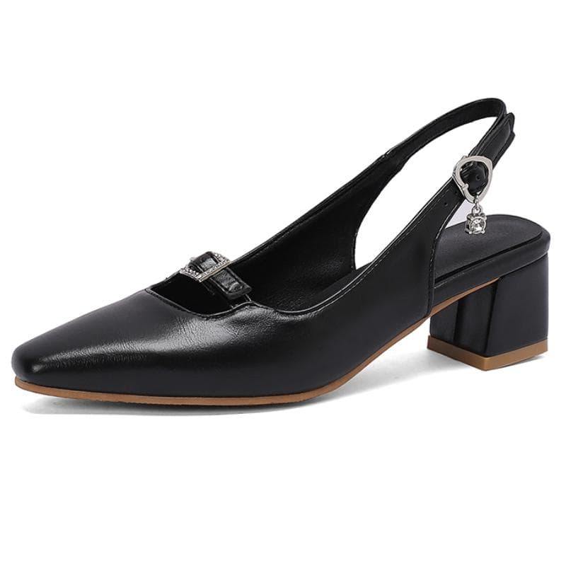 Slingback Medium Heels Pumps Shoes Woman 2024 Elegant Close Toe Black Blue Red Nude Heeled Office Wedding Shoes Ladies Sandals cm green