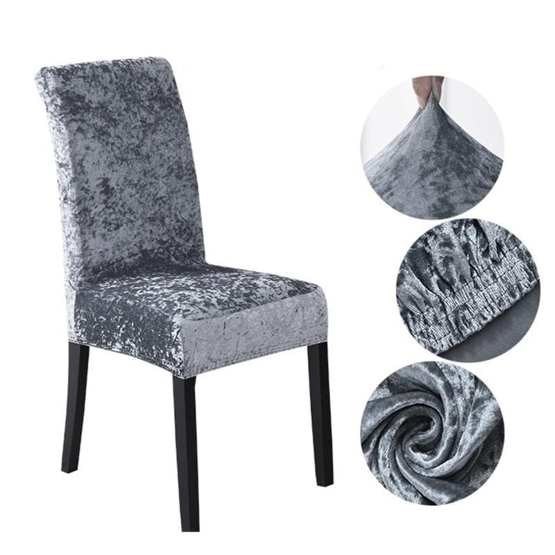 Velvet Chair Covers Solid Color Desk Seat Protector Seat Slipcovers For Hotel Banquet Wedding Universal Size Housse De Chaise