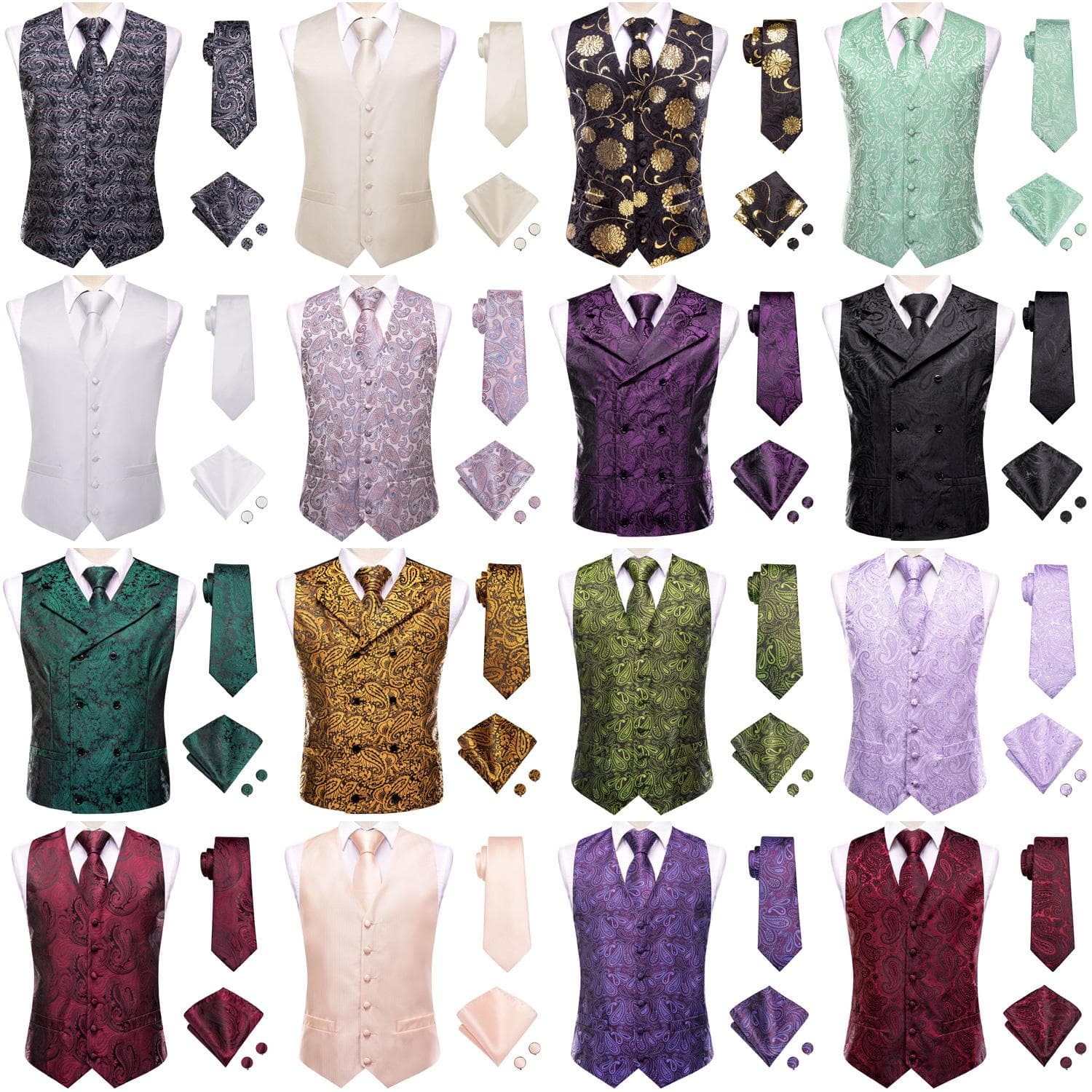 Mens Silver Blue Floral Vest Formal Tuxedo Dress Vest Silk Tie Outdoor Waistcoat cm