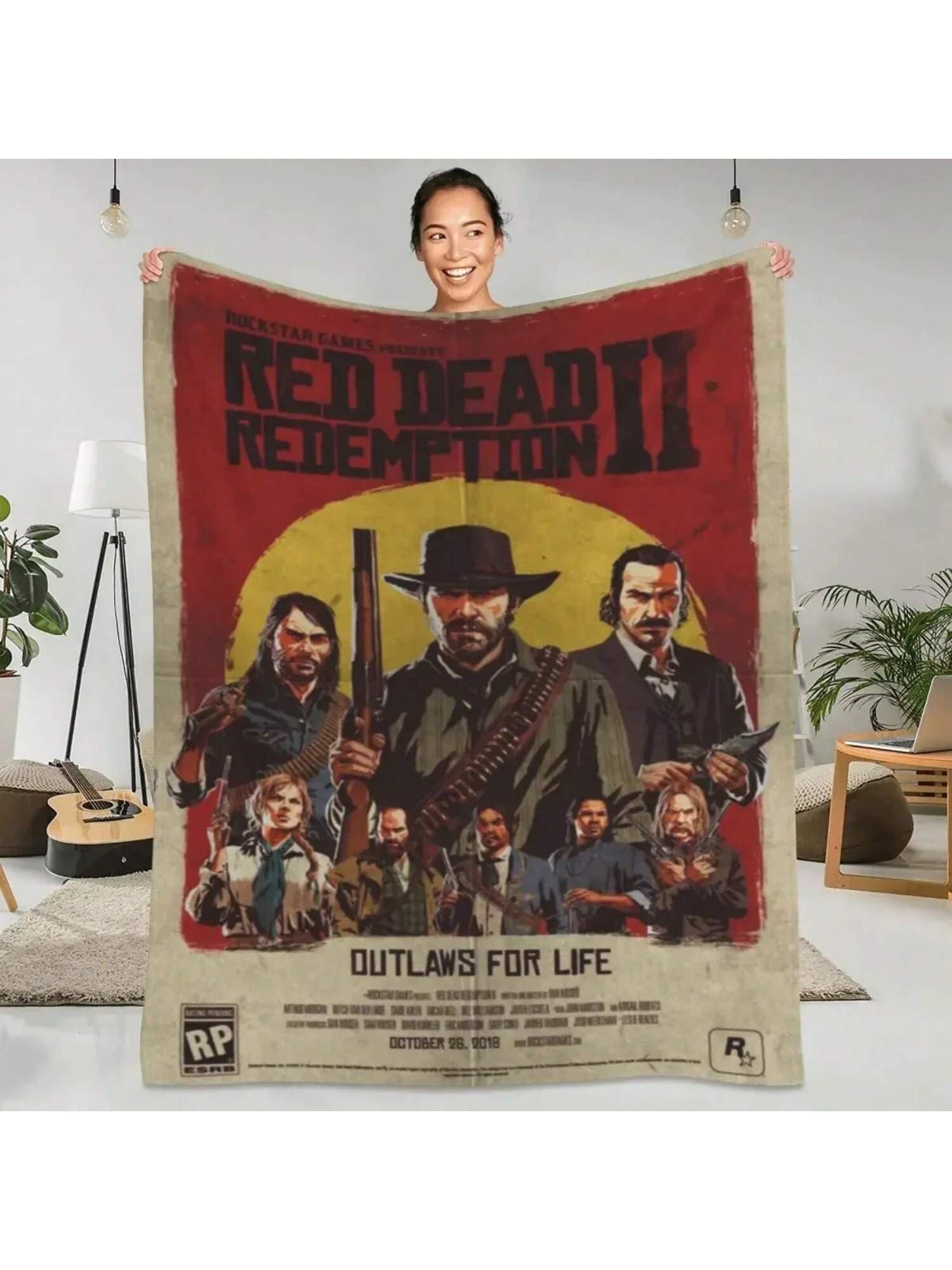 Red Dead Redemption Κουβέρτα Ποιότητας Ζεστή Μαλακή Κουβέρτα Ρίψης Βιντεοπαιχνιδιού