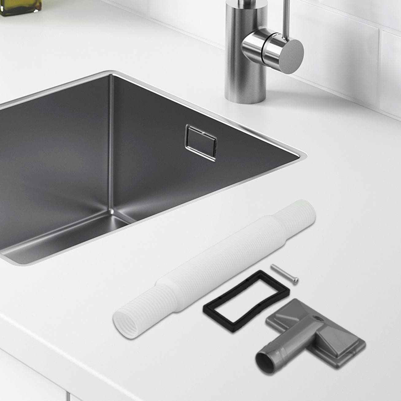 Adjustable For Kitchen Sink Overflow Drainer Made from Erosion Resistant ABS