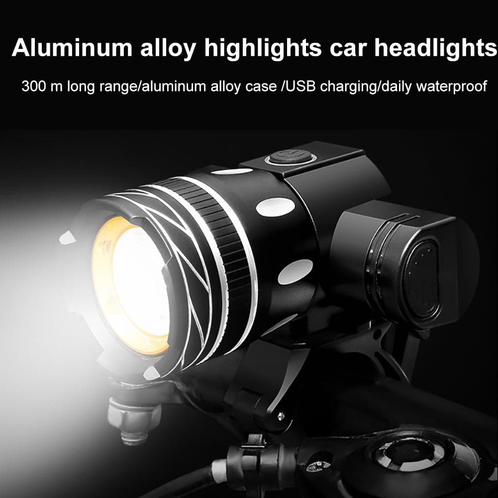 Waterproof USB Rechargeable Front Cycling Bike LED Flashlight Safety Light Riding Accessories