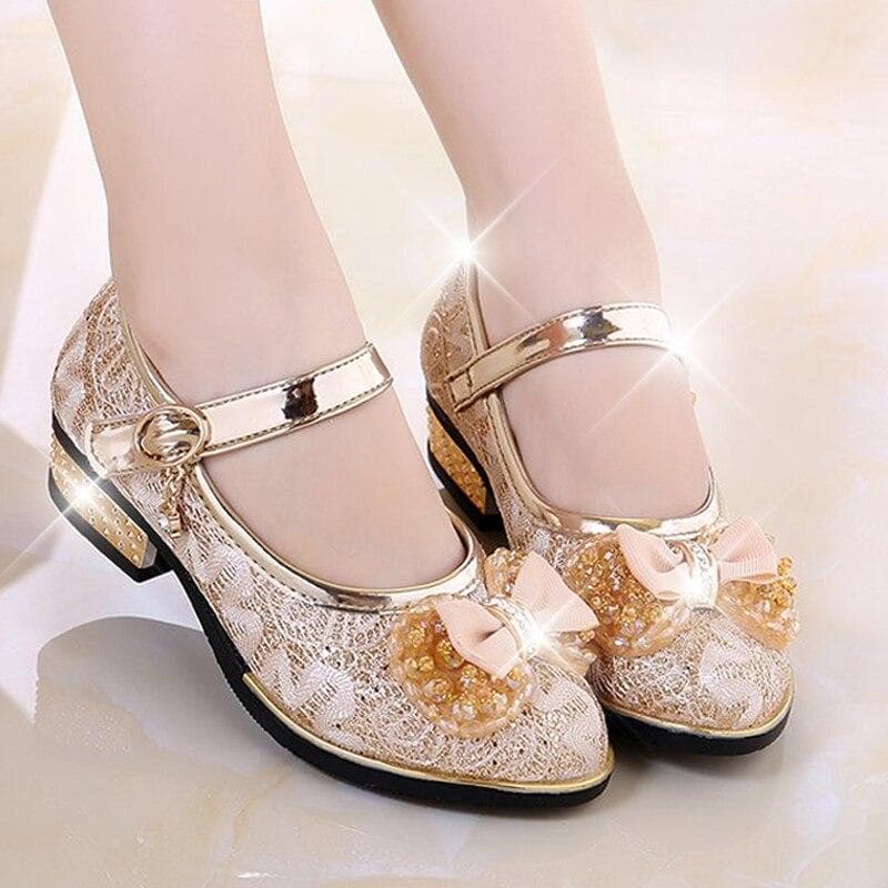 Kids Wedding Dress Shoes Children Princess Shoes Leather Shoes for Girls Casual Shoes cm gold