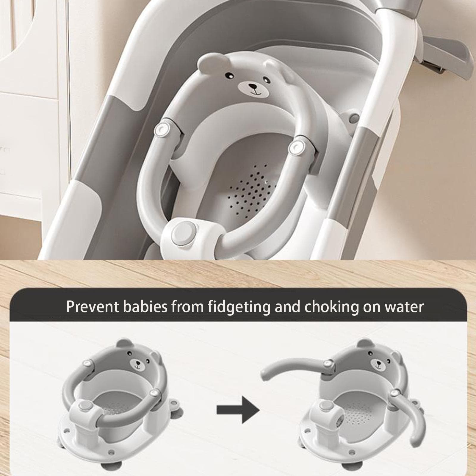 Baby Bath Seat for Infants 6 Months and Up Non Slip Toddler Bathtub Shower Chair with Suction Cups and Soft Cushion purple