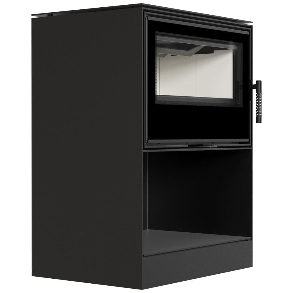 Wood burning steel stove KRATKI KARI 70 Ø 150 8 kW recess for wood