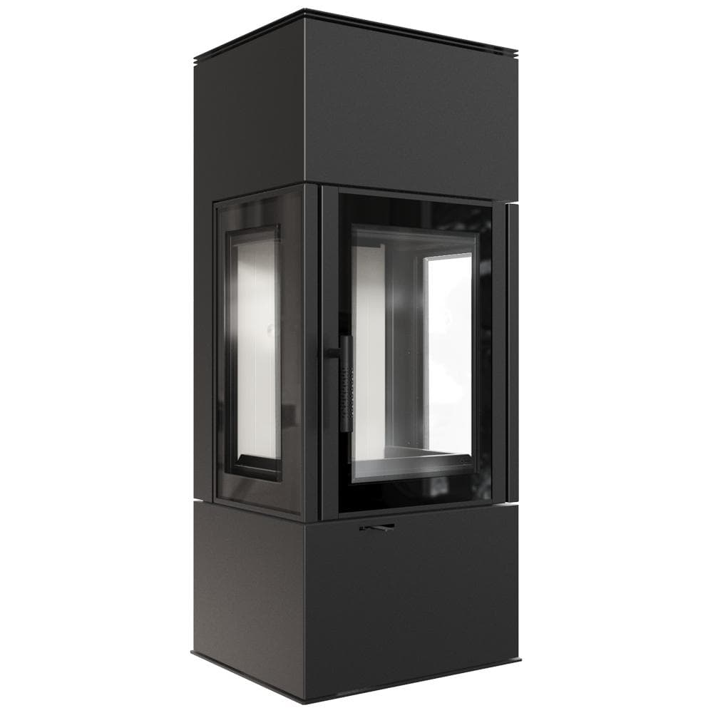 Wood burning steel stove KRATKI THOR VIEW Ø 150 8 kW black