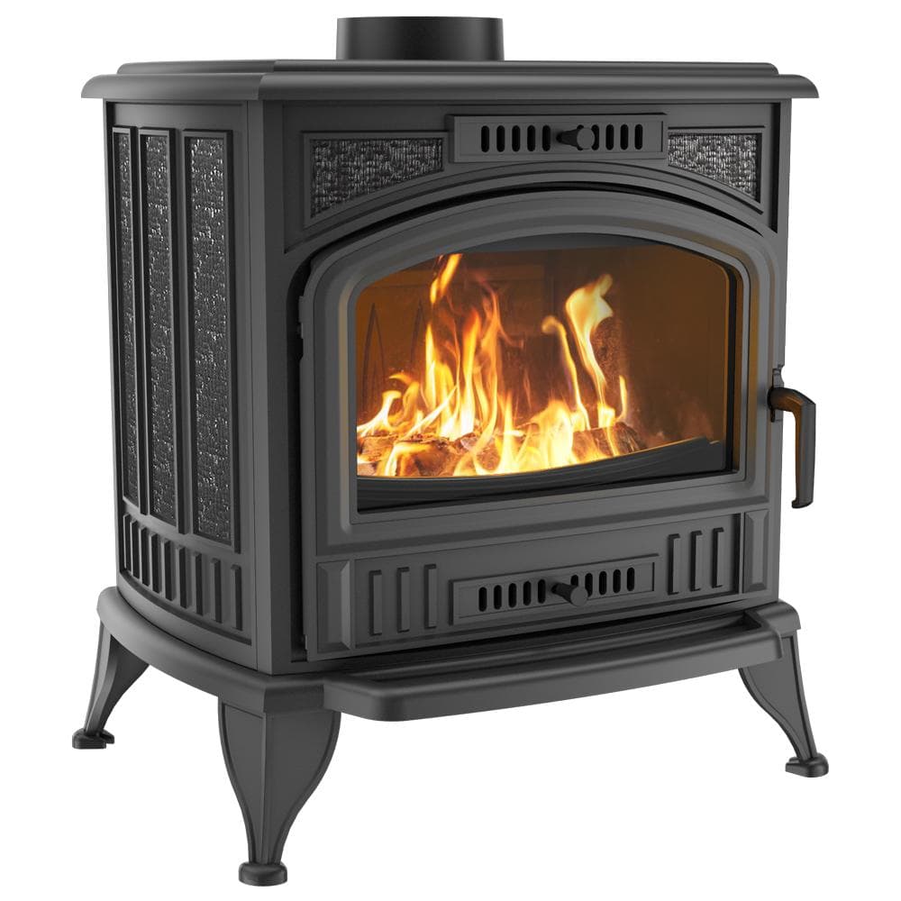 Wood burning cast iron stove KRATKI K6 Ø 130 8 kW black