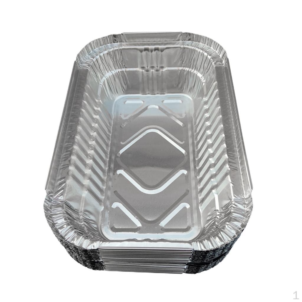 Set of 20 Disposable Aluminum Grill Drip Pans for BBQ 700ml 20x13x5cm