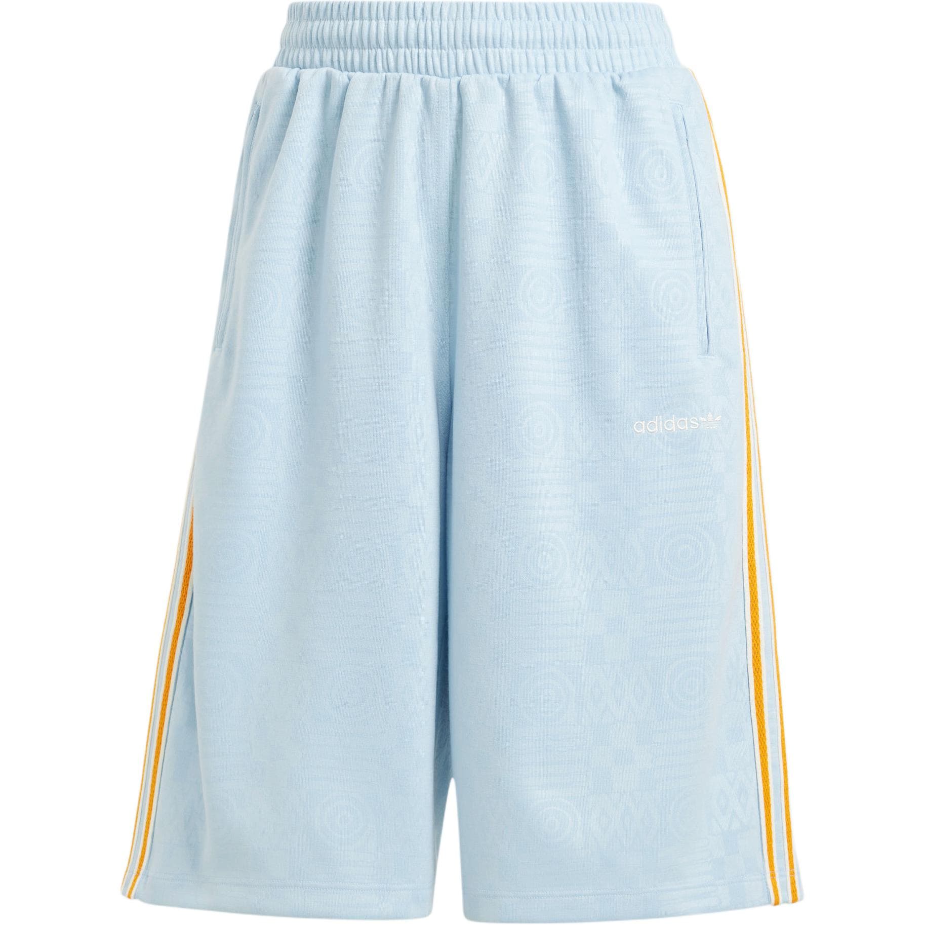 Adidas Originals 80s Capri Shorts With Side Stripes And Drawstring Elastic Waist Women Bottoms Pink Blue JC6143 cm