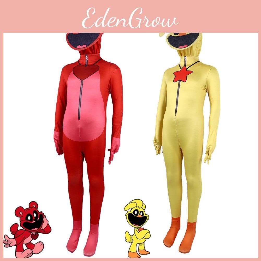 Poppy Playtime Performance Suit Tight Fit Jumpsuit Character Set Playing Role 150cm rose red