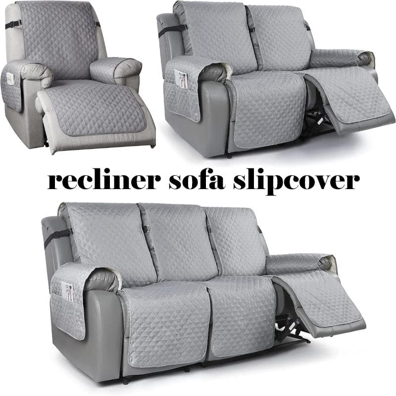 1 2 3 Seat Non-Slip Recliner Chair Cover Sofa Slipcover Reversible Pet Cover Protector Couch Cover navy blue
