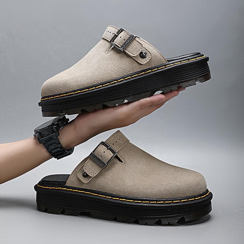 Men's Slippers Women Fashion Leather Casual Summer Mules Slippers for Men Non Slip Beach Men Shoes Classic Clogs Shoes Man cm pink