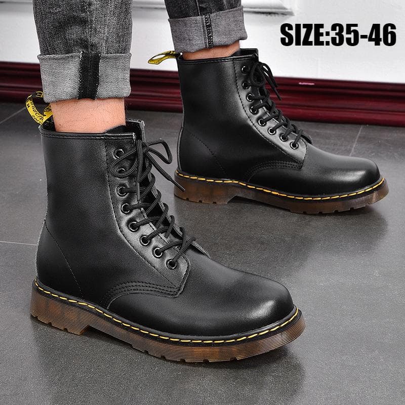 2025 Classic Doc Boots Men's Shoes Casual Shoes Classic Ankle Boots High Slip Office Ventilation Utility Motorcycle cm black