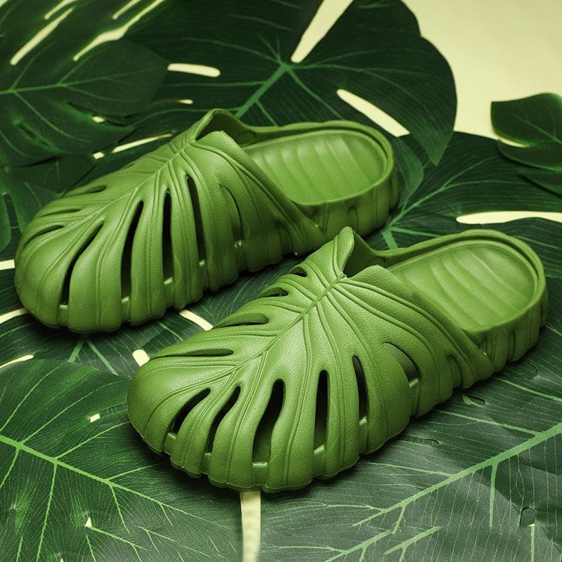 Monstera Slides for Men Summer Women Outdoor Slippers Eva Soft Forest Camping Trend Unisex Slides Beach Shoes Home Slippers cm